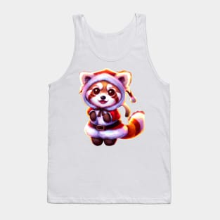 Beauty red panda santa outfit Tank Top